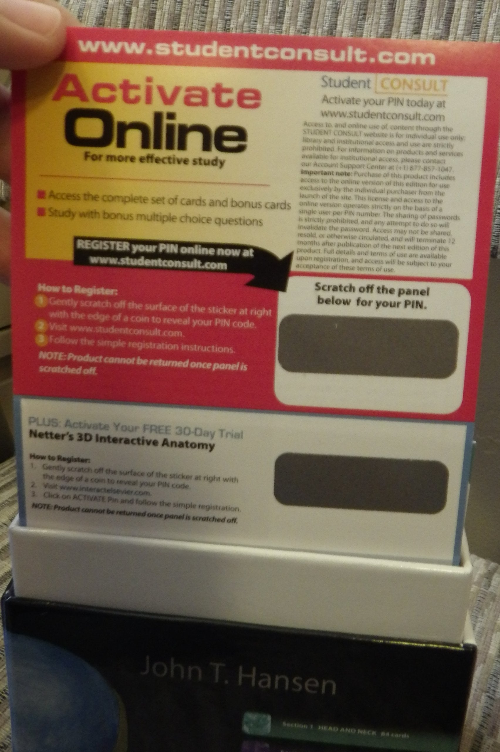 Netter's Anatomy Flash Cards: with Online Student Consult Access (Netter Basic Science),Used