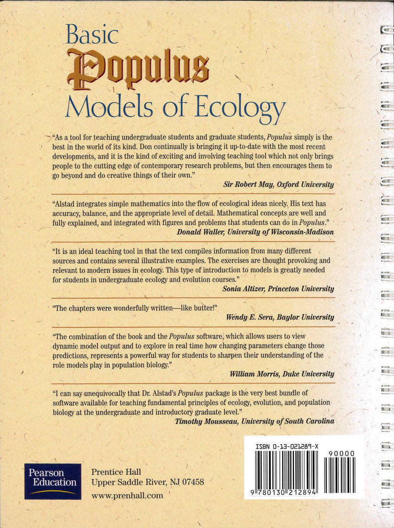 Basic Populus Models Of Ecology,New