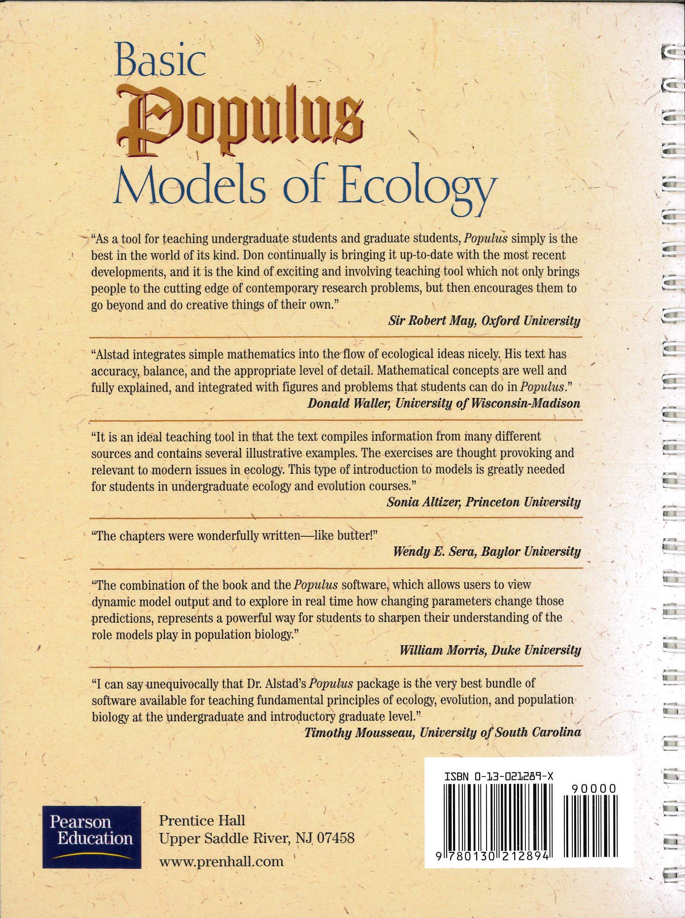 Basic Populus Models of Ecology,Used