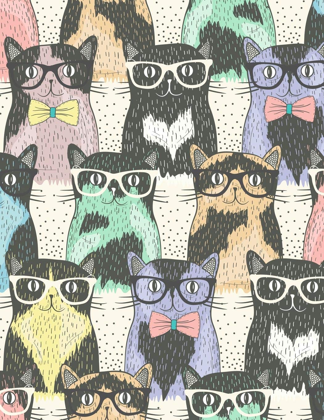 Graph Paper Notebook: Quad Ruled Graphing Paper, 200 Pages, Funny Hipster Cats Pattern (8.5x11),Used
