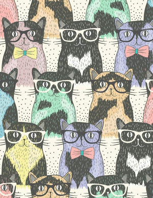 Graph Paper Notebook: Quad Ruled Graphing Paper, 200 Pages, Funny Hipster Cats Pattern (8.5x11),Used