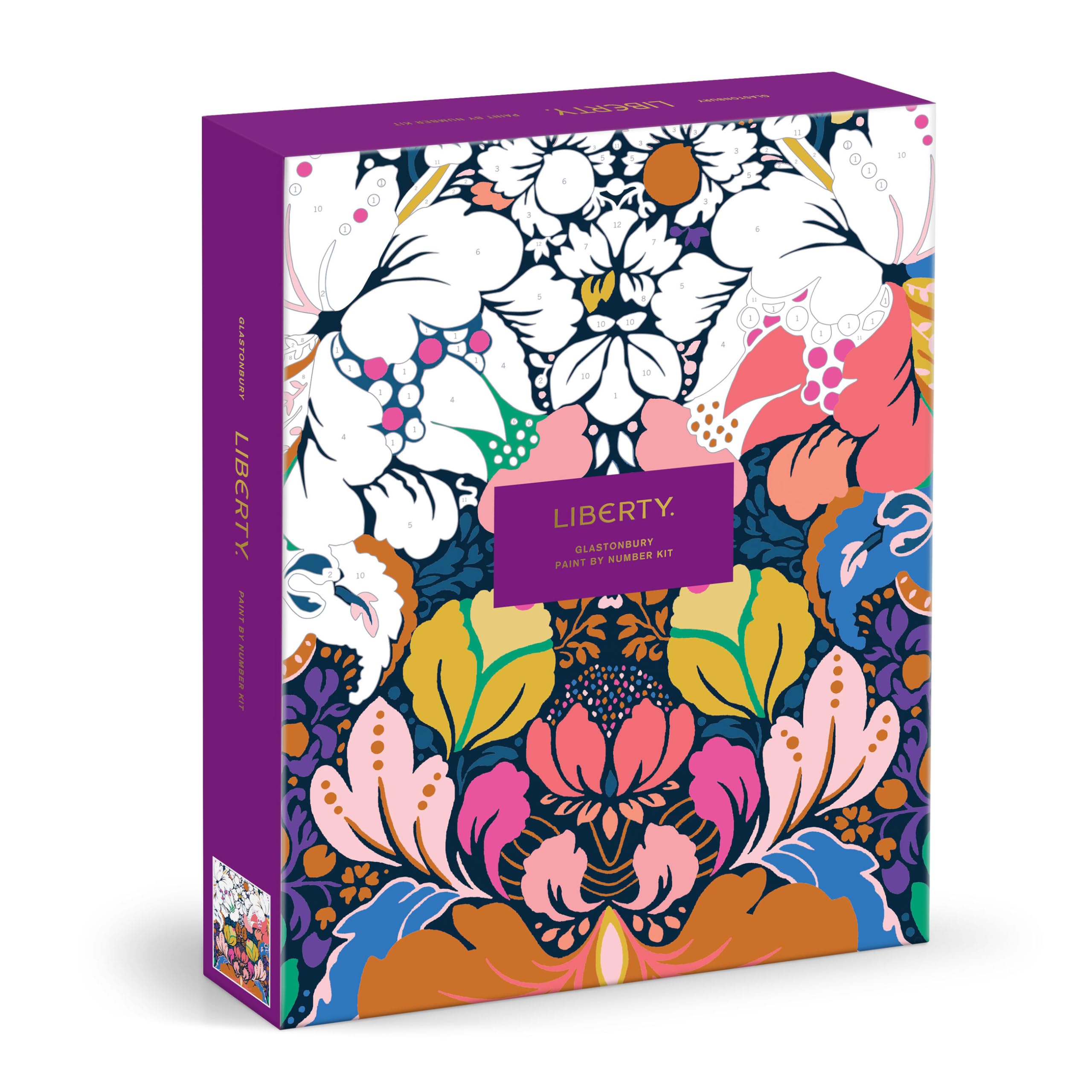 Galison Liberty Glastonbury  Diy 9 X 12 Paint By Number Kit With Iconic Liberty Print Art For Beginners And Experts Includes Pa