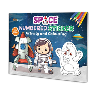 Space Numbered Sticker Activity And Colouring Book For Age 3+ Kids : Sticker Play And Color Book For Children, Sticker Activity Book, Colouring Book For Children With Over 150+ Stickers