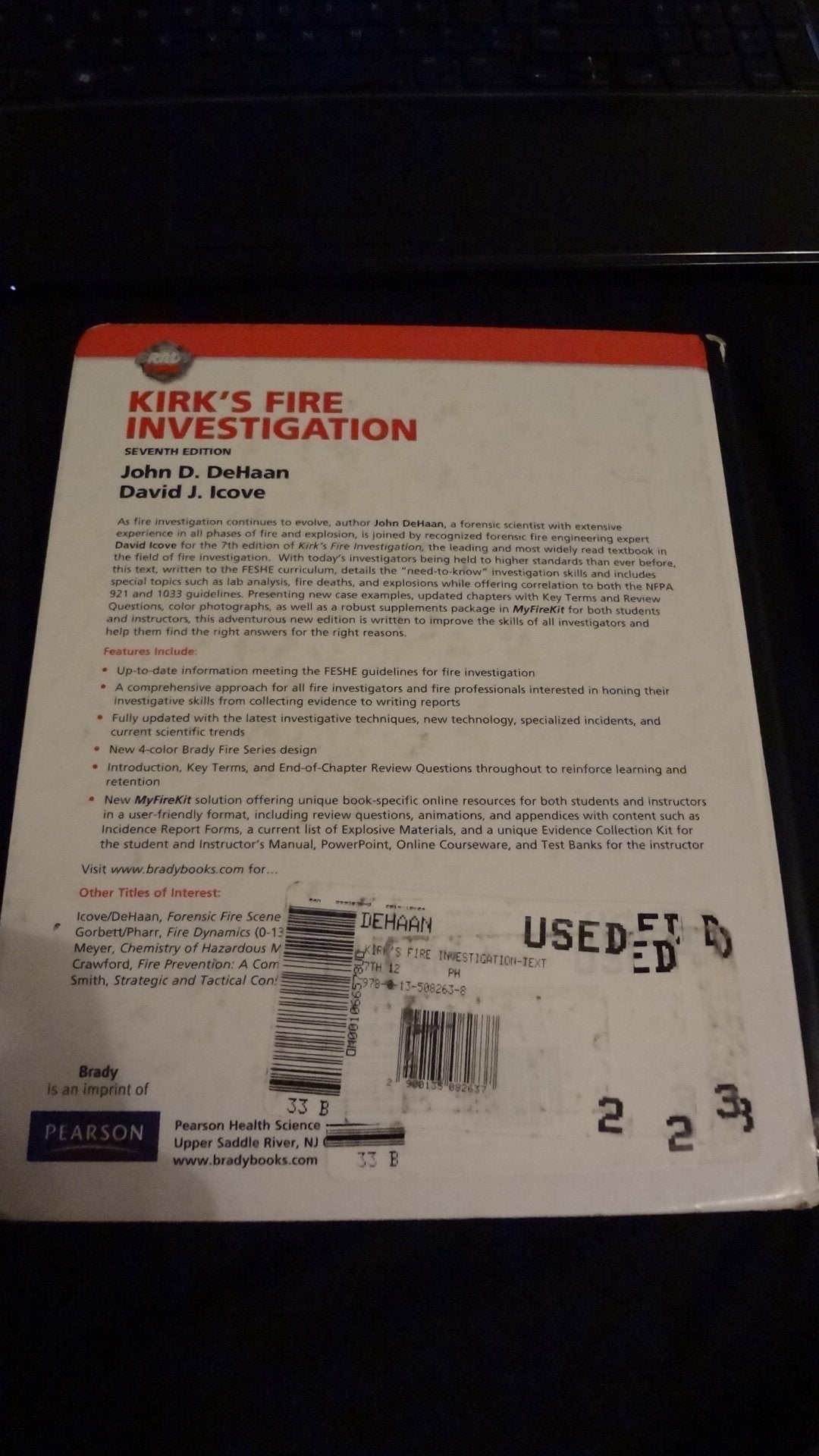Kirk's Fire Investigation (7th Edition),Used