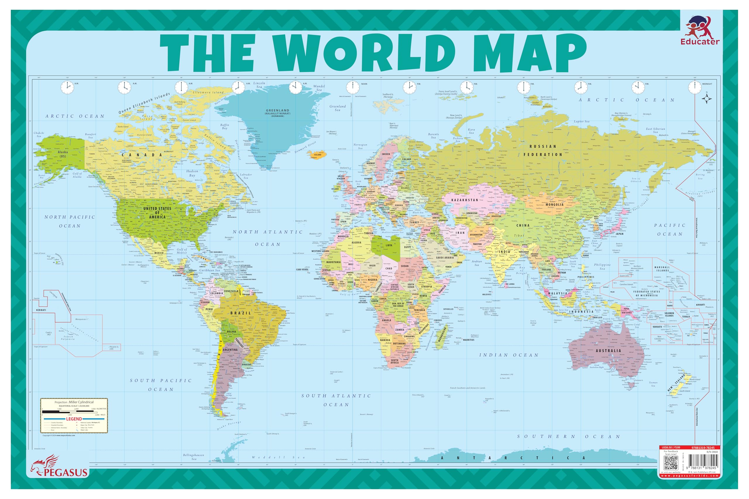 World Map - Thick And Laminated Chart