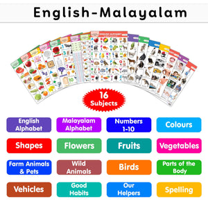 Lkg Class Picture Chart : Chart For Children, All In One Essential Chart, Gift For Kids My First All In One Spiral Chart English-Malyalam With 16 Topics, Gift For Birthday