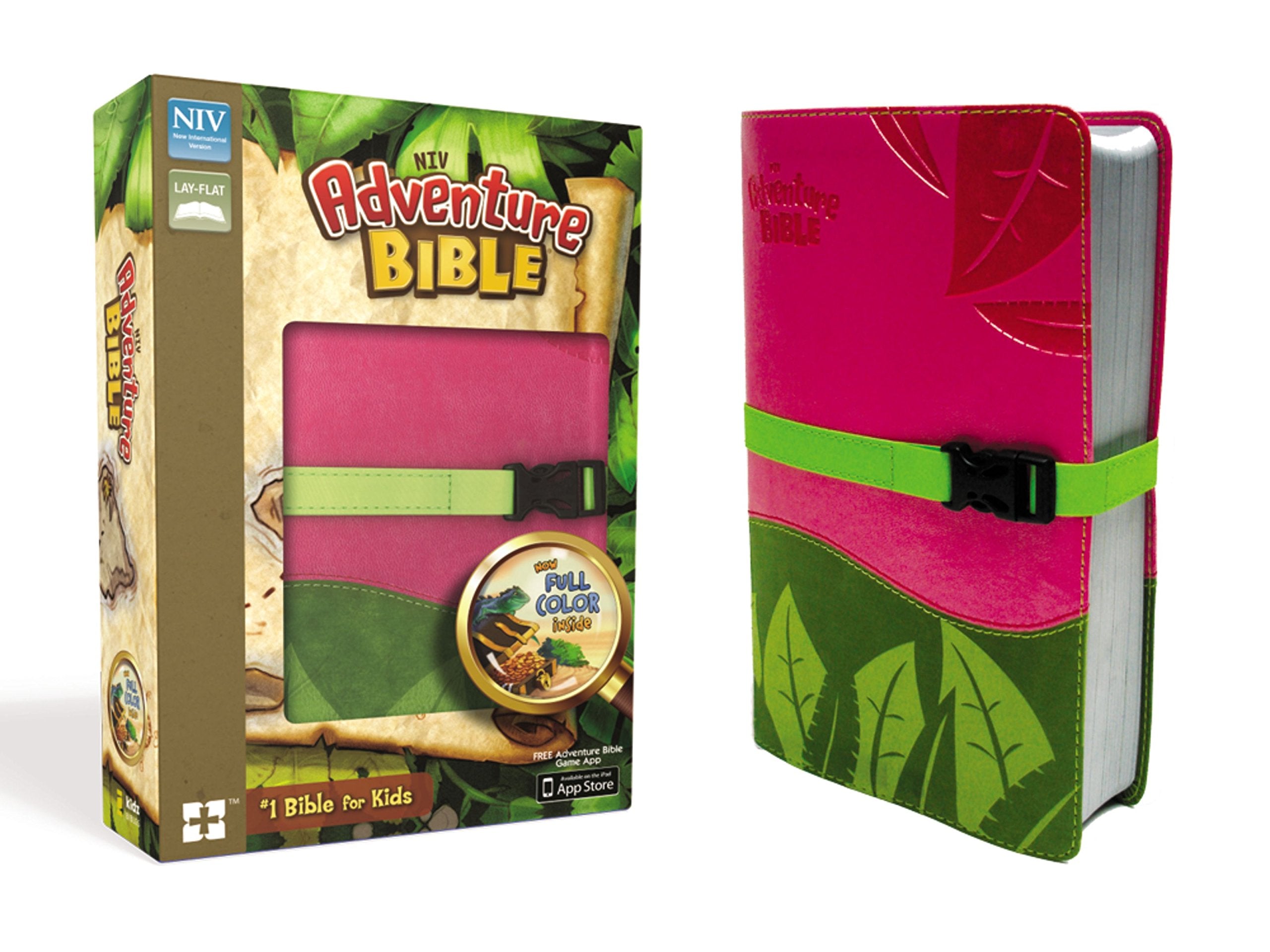 NIV, Adventure Bible, Leathersoft, Pink/Green, Full Color,Used