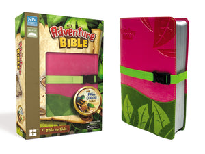 NIV, Adventure Bible, Leathersoft, Pink/Green, Full Color,Used