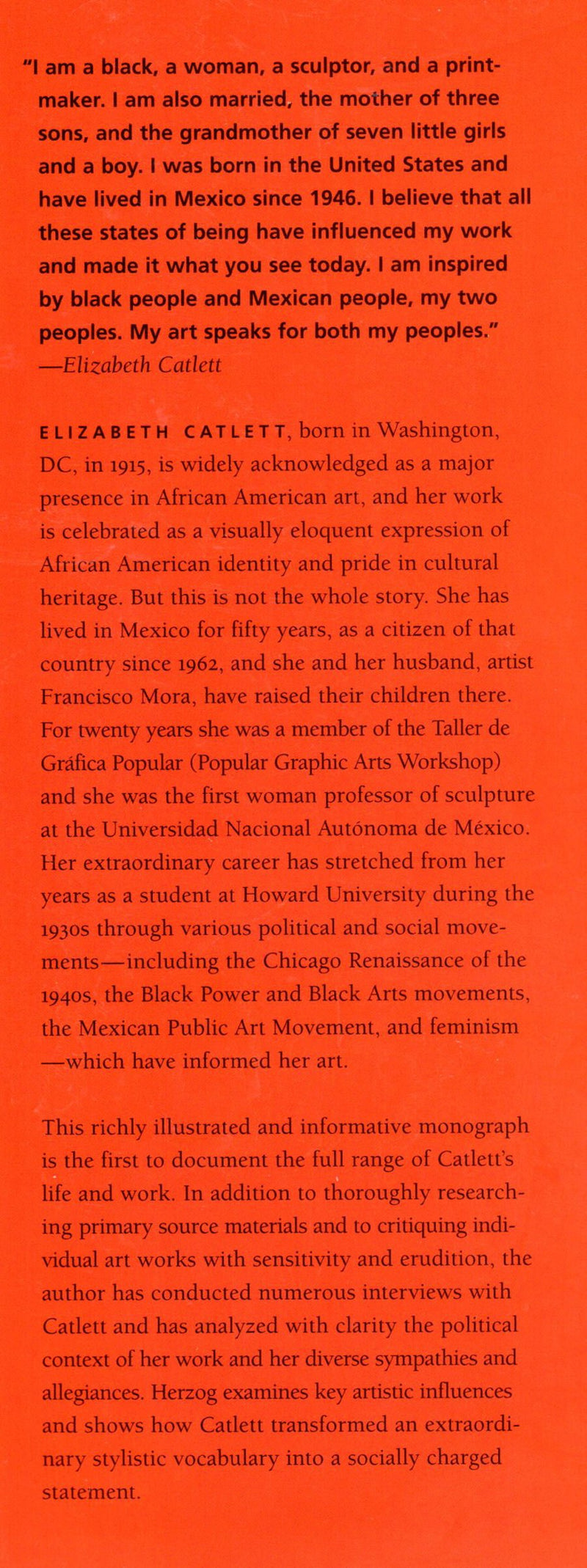 Elizabeth Catlett: An American Artist in Mexico (The Jacob Lawrence Series on American Artists),Used