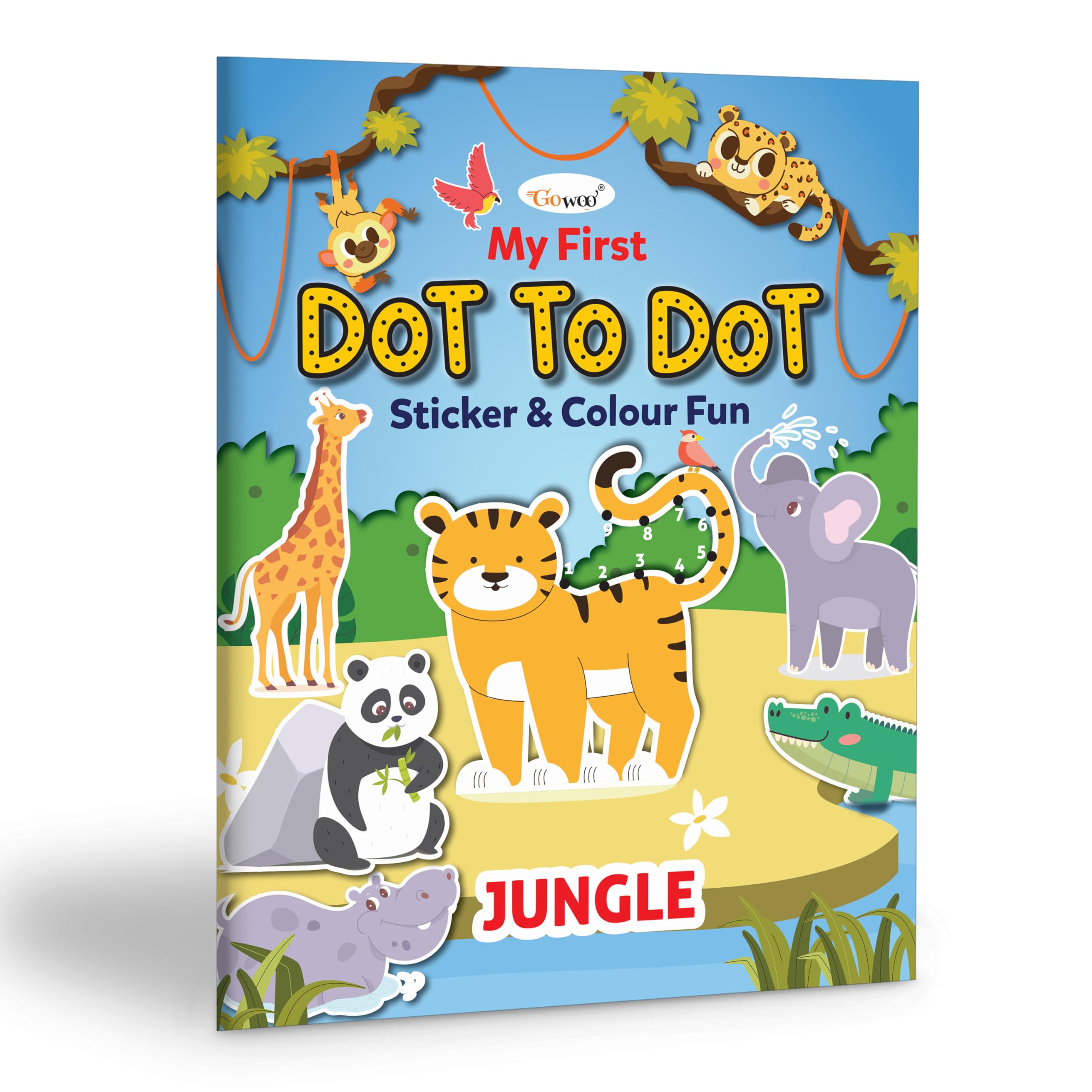 My First Dot To Dot Sticker & Colour Fun - Jungle : Colouring Sticker Activity Book, Fun Coloring Book For Kids, Educational Sticker Coloring Book, Children Art Book