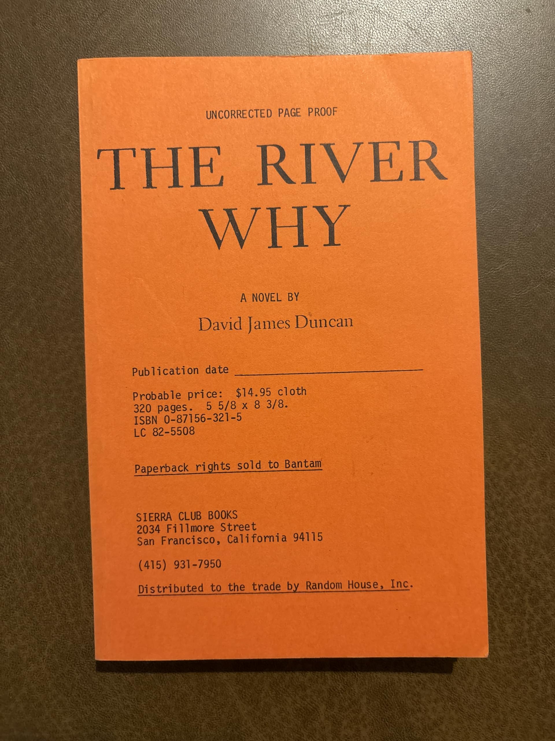 The River Why,New