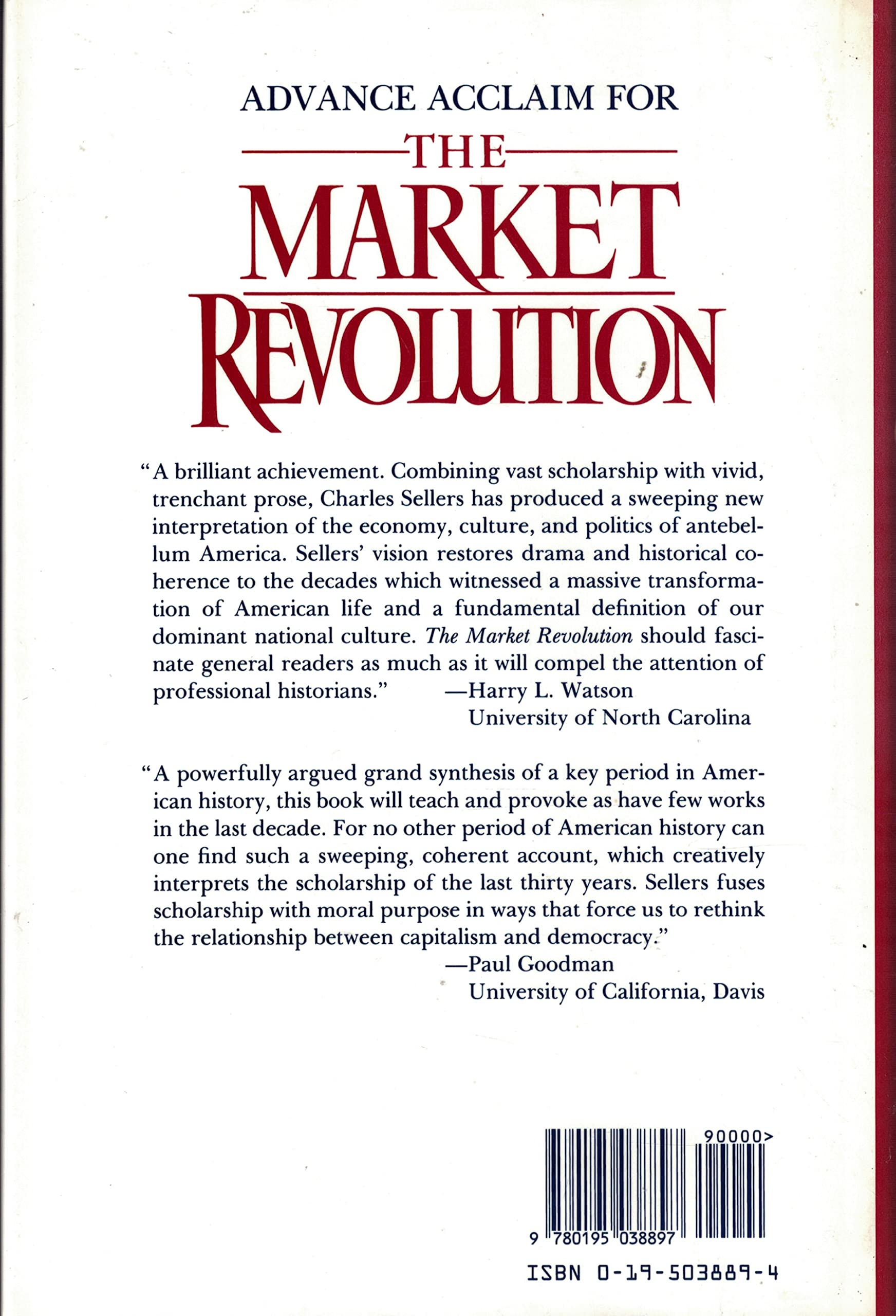 The Market Revolution: Jacksonian America, 18151846,New