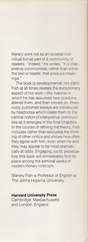 Is There A Text In This Class?: The Authority Of Interpretive Communities,Used