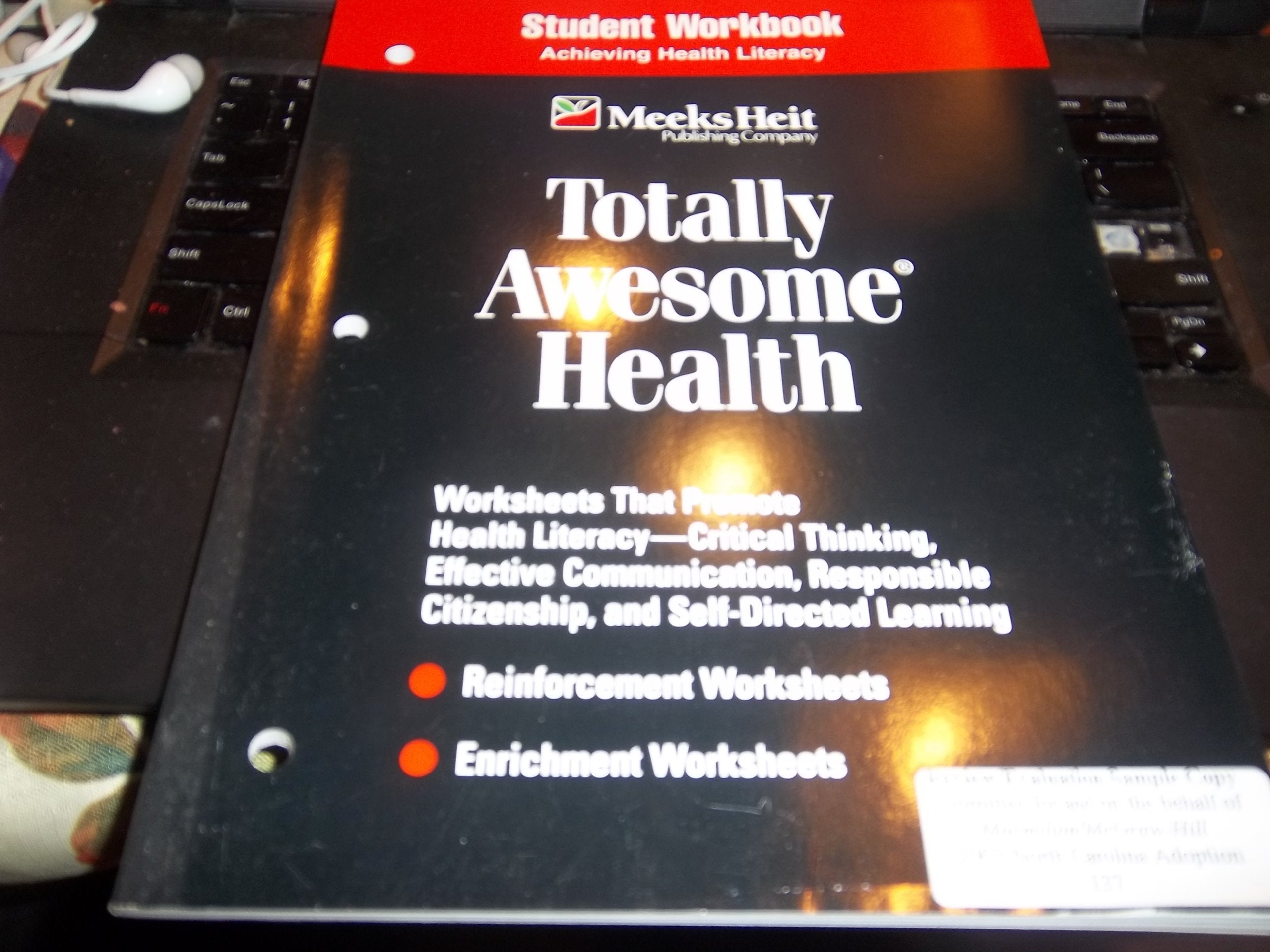 Totally Awesome Health (Achieving Health Literacy, Student Workbook),Used