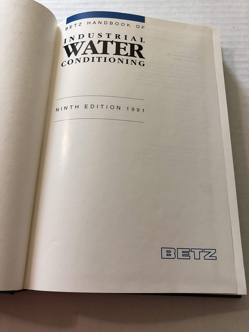 Betz Handbook of Industrial Water Conditioning. 9th Ed,Used