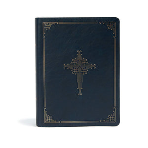 CSB Ancient Faith Study Bible, Navy LeatherTouch, Black Letter, Church Fathers, Study Note Commentary, Articles, Profiles, Easy,New