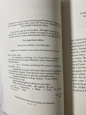 Joy, Inspiration, And Hope (Carolyn And Ernest Fay Series In Analytical Psychology)-new