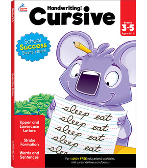 Carson Dellosa Grades 25 Cursive Handwriting Workbook, Writing Book With Sight Words, Sentences, And Letter Tracing Activities,