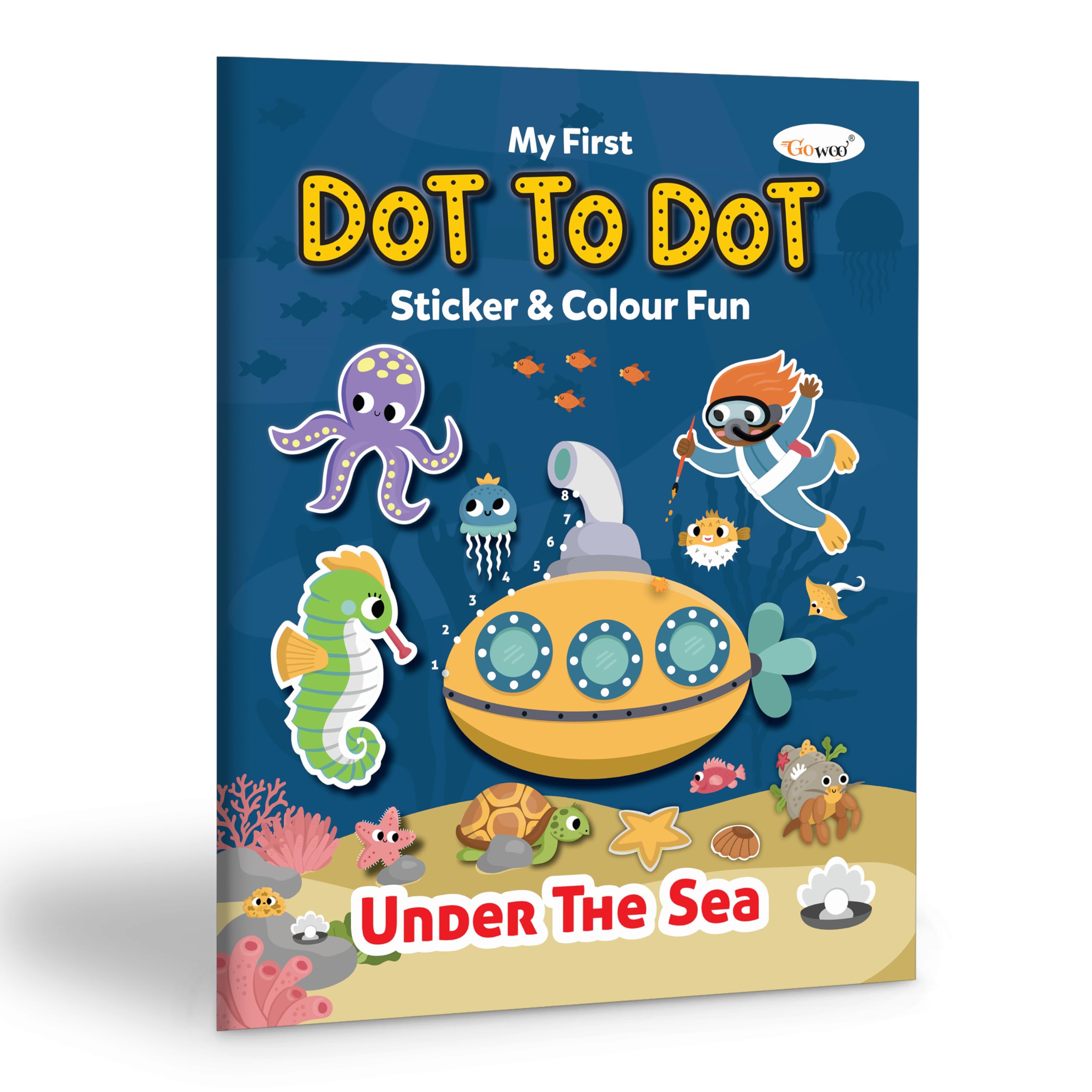 My First Dot To Dot Sticker & Colour Fun - Under The Sea Book : Educational Fun Coloring Book, Childrens Sticker Art Book, Fun Coloring Book, Coloring Book For Children