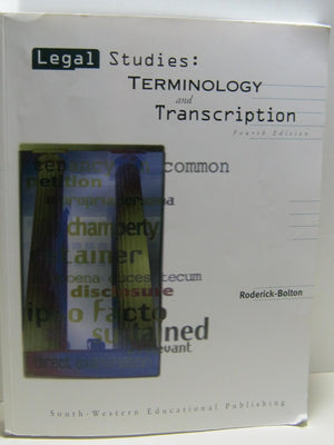 Legal Studies: Terminology And Transcription-used