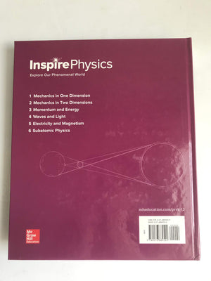 Inspire Science: Physics, G912 Teachers Edition  9780076884544,Used