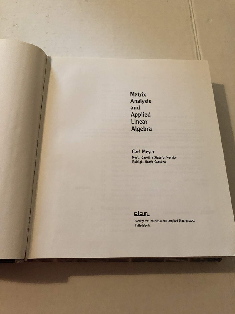 Matrix analysis and applied linear algebra,New