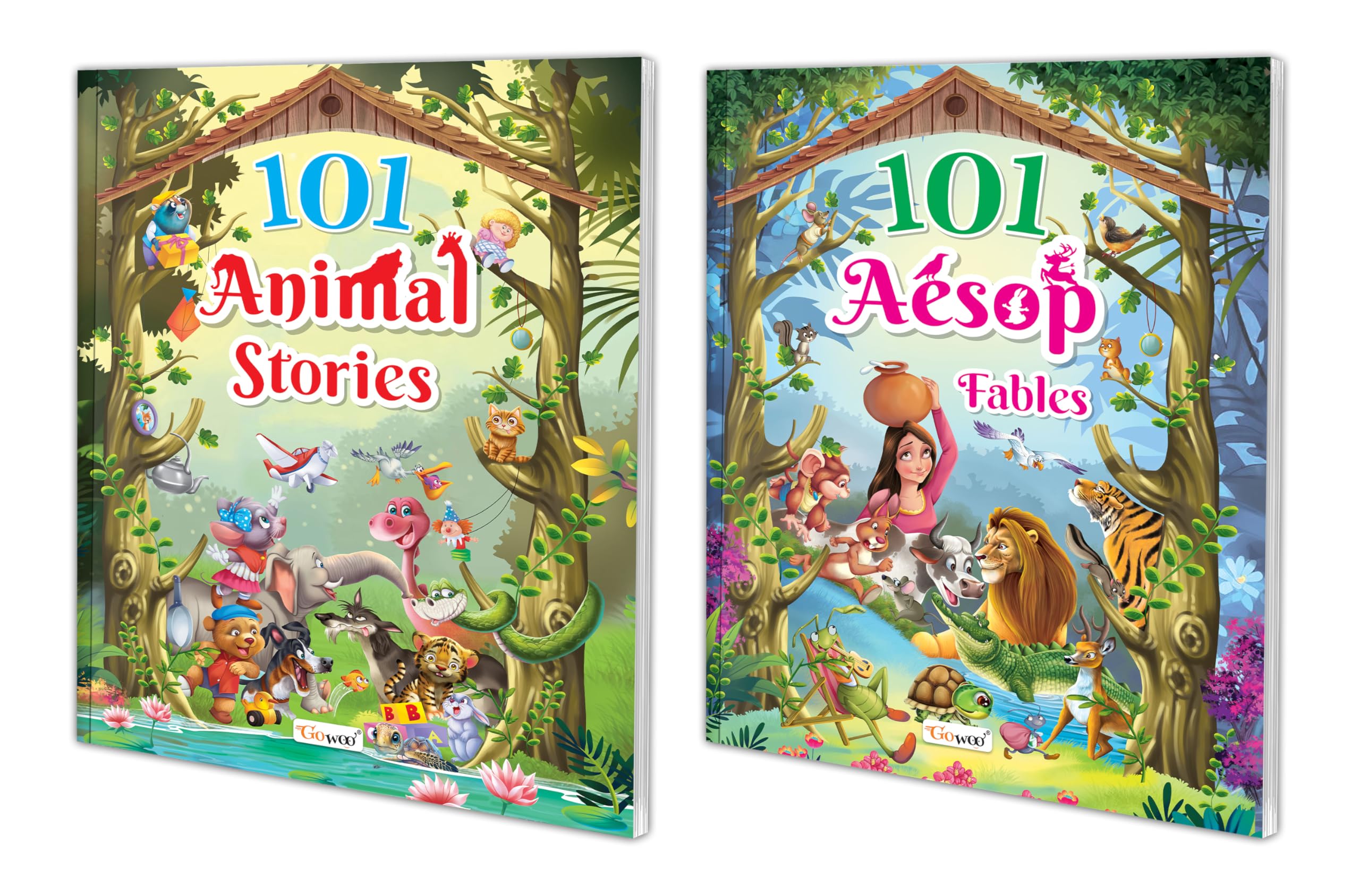 101 Animal Stories And Aesop Fables (Ages 3-12) (Paperback) : Toddler Story Book, Kids Bedtime Stories, Picture Book For Children, Story Book For Young Readers | Combo Of 2 Story Books