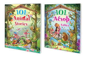 101 Animal Stories And Aesop Fables (Ages 3-12) (Paperback) : Toddler Story Book, Kids Bedtime Stories, Picture Book For Children, Story Book For Young Readers | Combo Of 2 Story Books