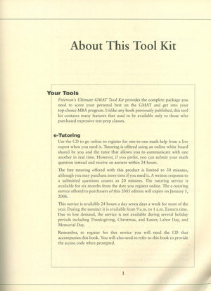 Ultimate GMAT Tool Kit: With CDROM; The Ultimate GMAT Advantage (PETERSON'S GMAT CAT SUCCESS),Used