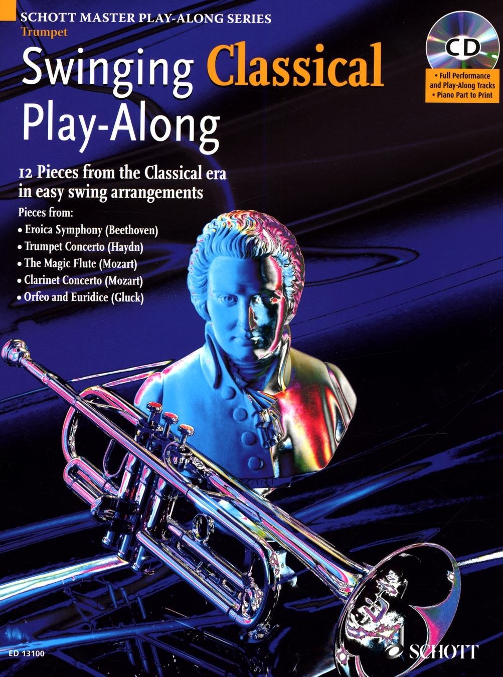 Swinging Classical PlayAlong: 12 Pieces from the Classical Era in Easy Swing Arrangements Trumpet Book/CD,Used