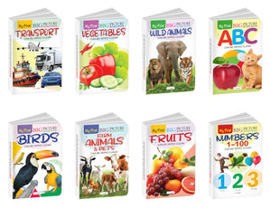 My First Big Picture Board Book Abc, Numbers 1-100, Fruits, Vegetables And More : Picture Board Books For Toddlers, Knowledgeable Books For Children, Toddler Learning Books | Pack Of 8 Board Books