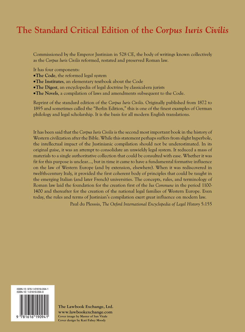 Corpus Iuris Civilis (Latin Edition),New