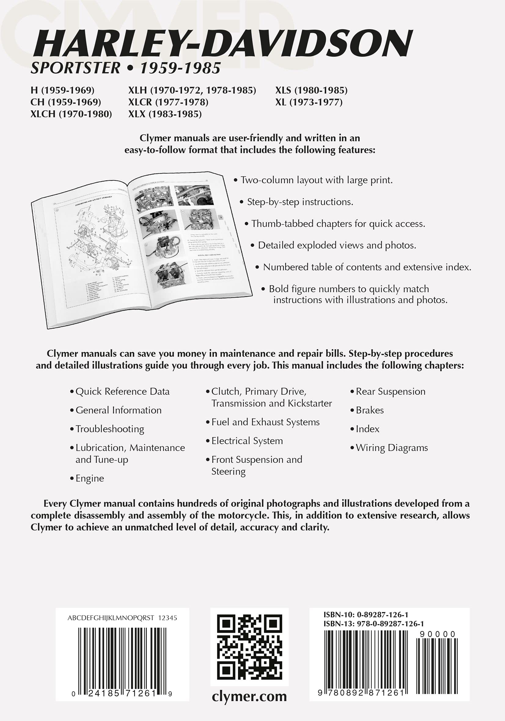 Clymer Harleydavidson Sportsters 19591985: Service, Repair, Maintenance (Clymer Motorcycle)