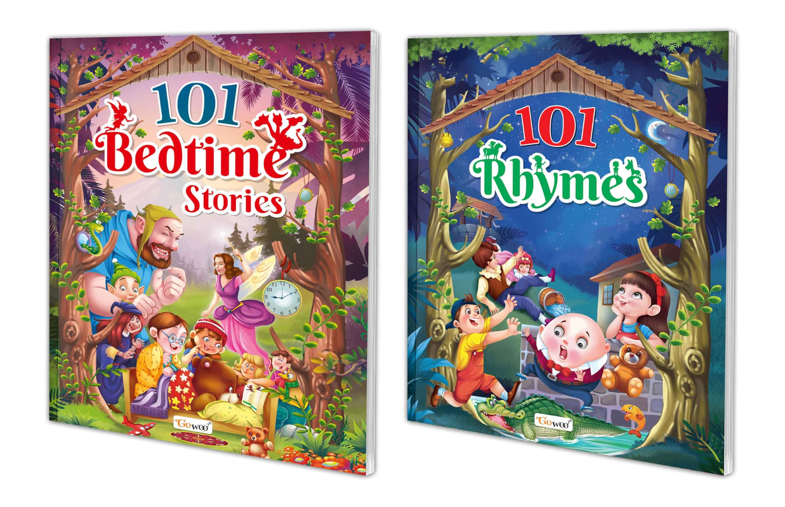 101 Bedtime Stories And 101 Rhymes Book For Kids (Ages 3-12) (Paperback): Children Learning Book, Kids Rhymes Book, Bedtime Book For Kids | Pack Of 2 Books For Kids.