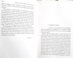 Profile of Man and Culture in Mexico,Used