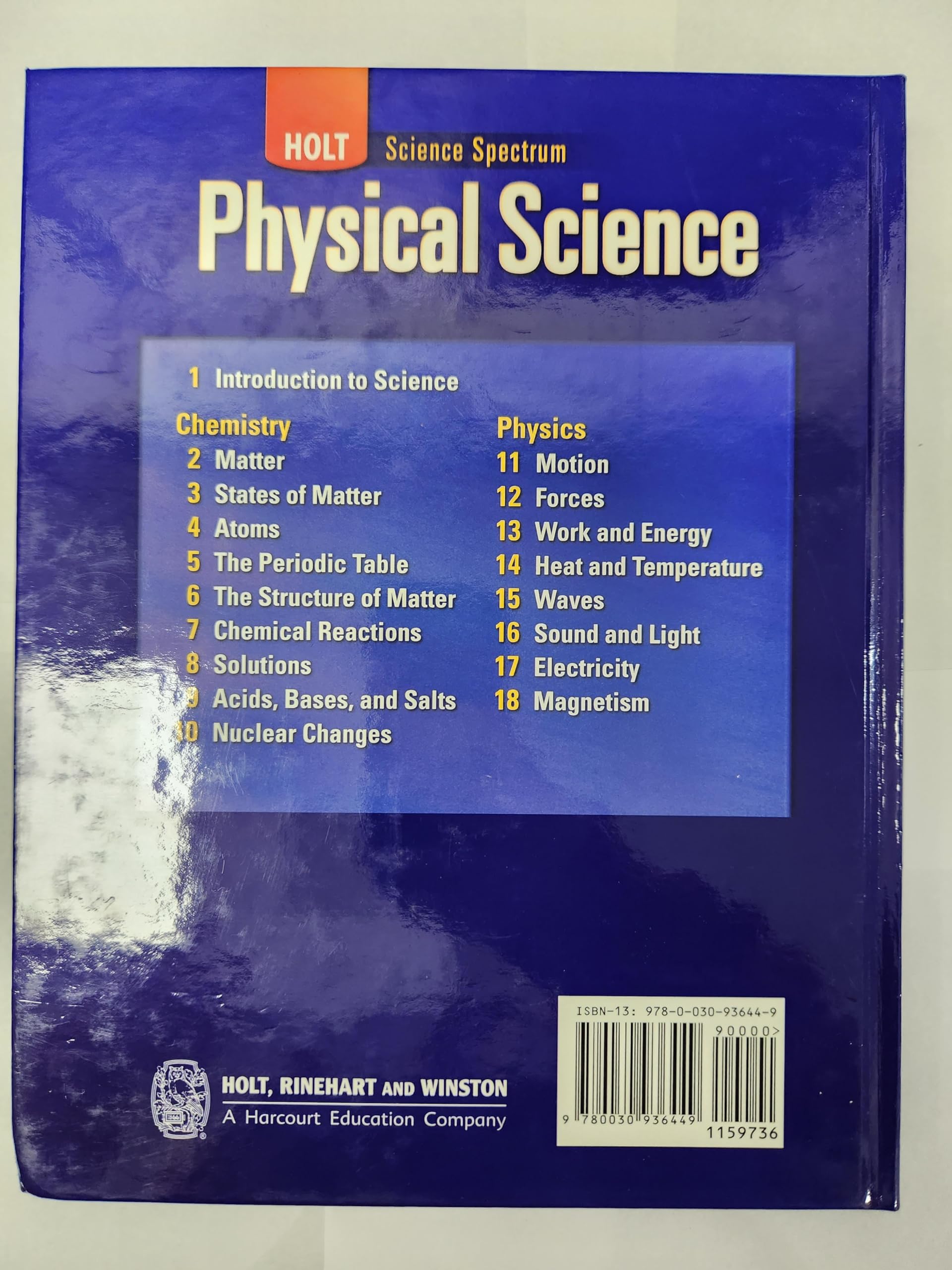 Holt Science Spectrum: Physical Science: Student Edition 2008