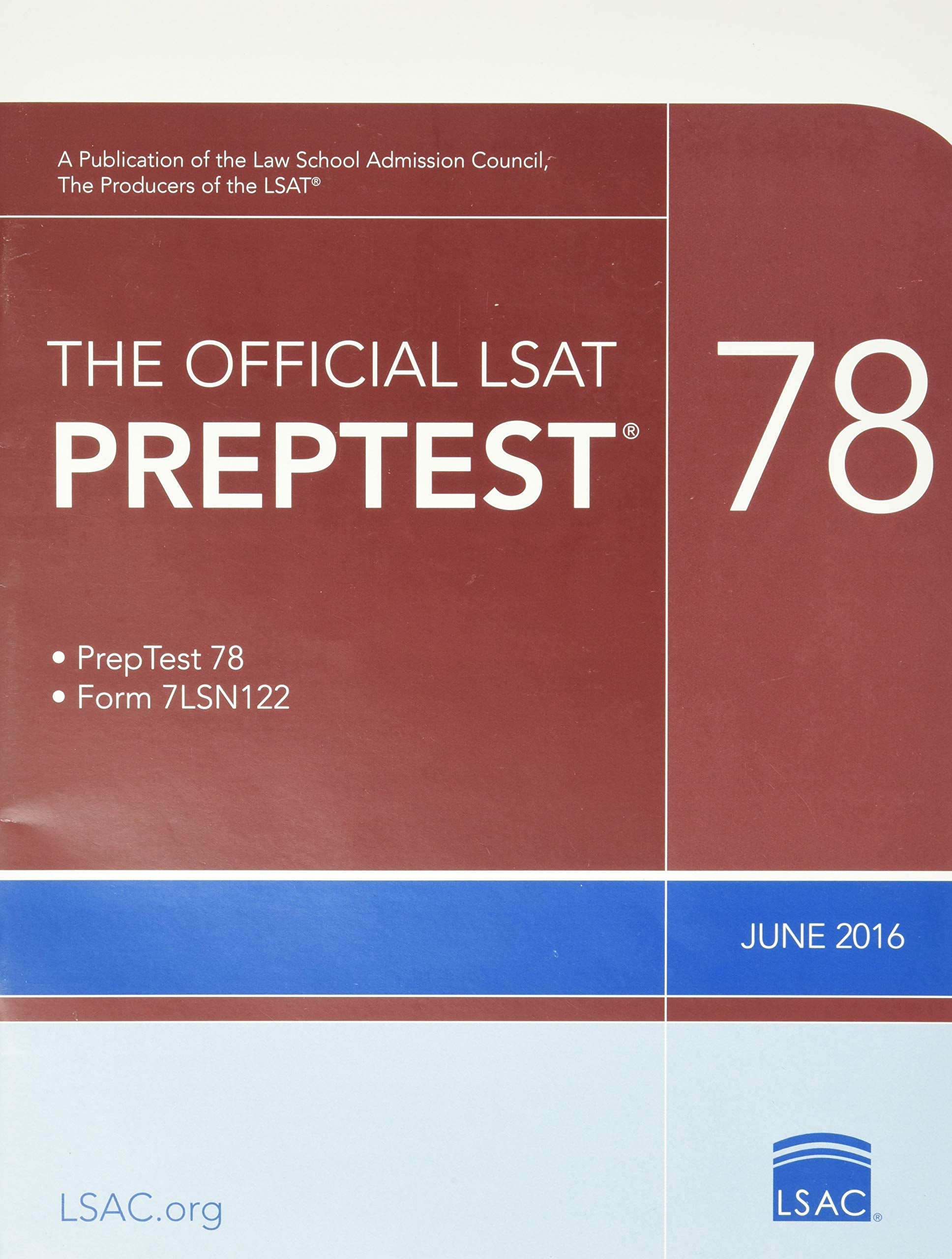 The Official LSAT PrepTest 78: (June 2016 LSAT),Used