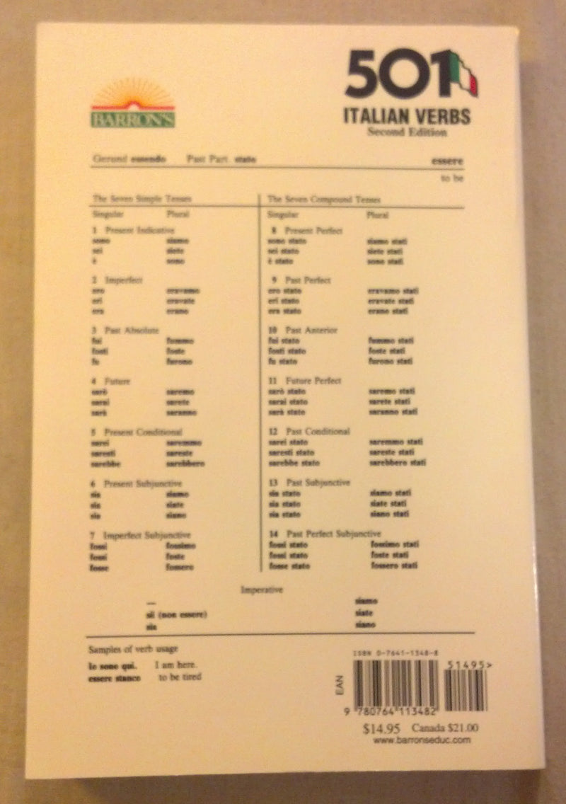 501 Italian Verbs: Fully Conjugated in All the Tenses in a New EasyToLearn Format Alphabetically Arranged (Barrons 501 Verbs S,New