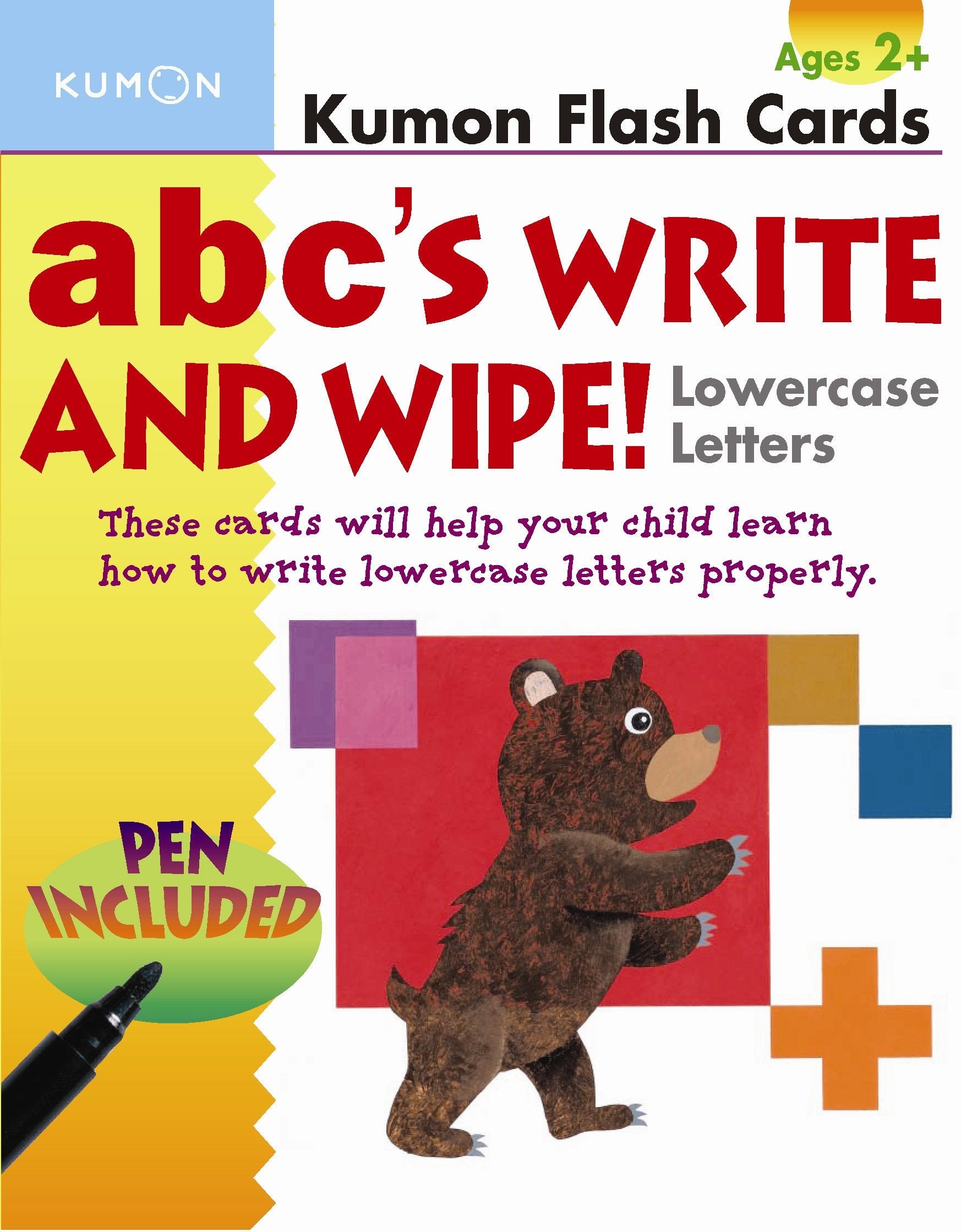 ABC's Write and Wipe Lowercase Letters (Kumon Flash Cards) Ages 68, kindergarten,Used
