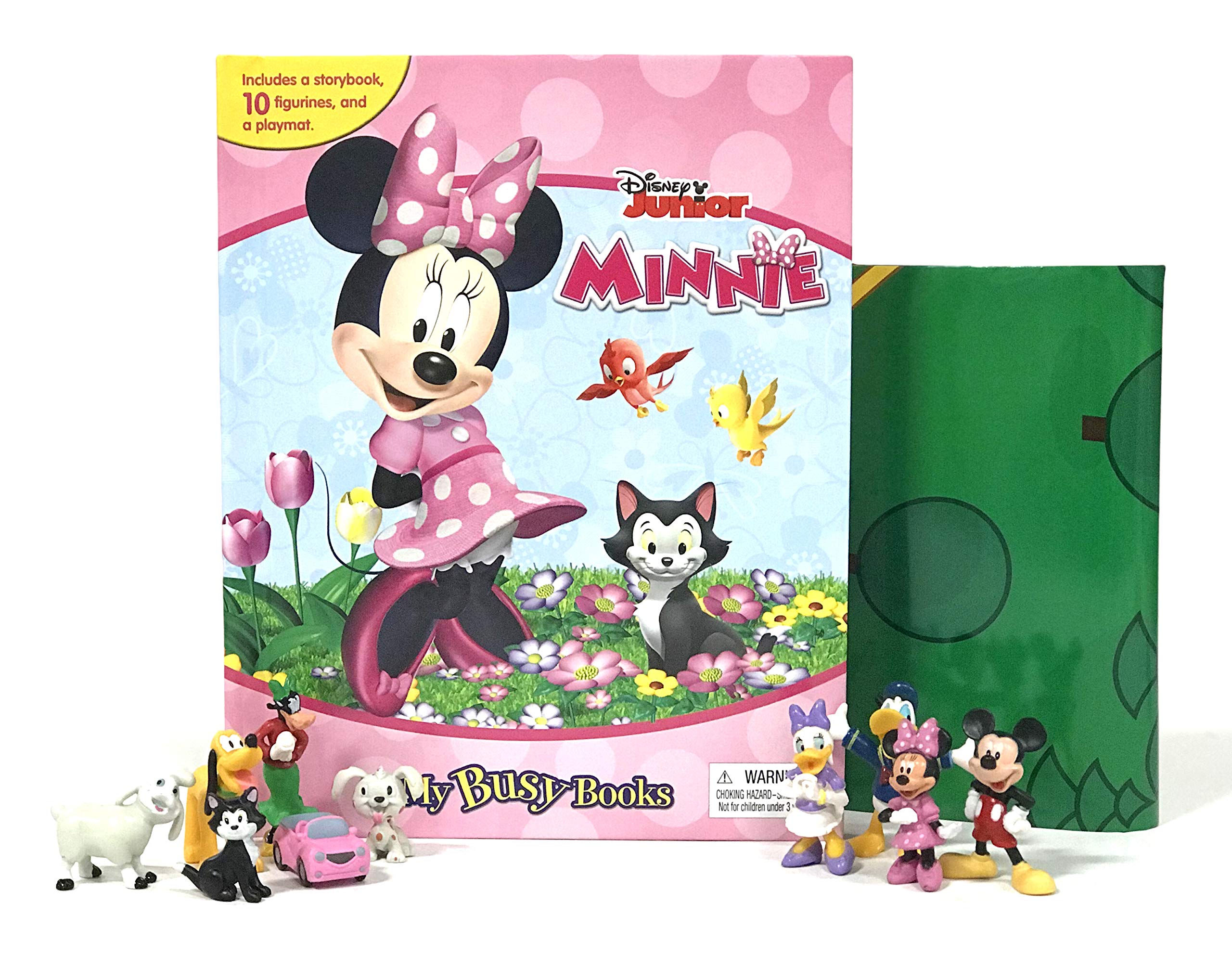 Phidal Disney Junior Minnie My Busy Books - Storybook with 10 Figurines & Playmat, Model 276432250X