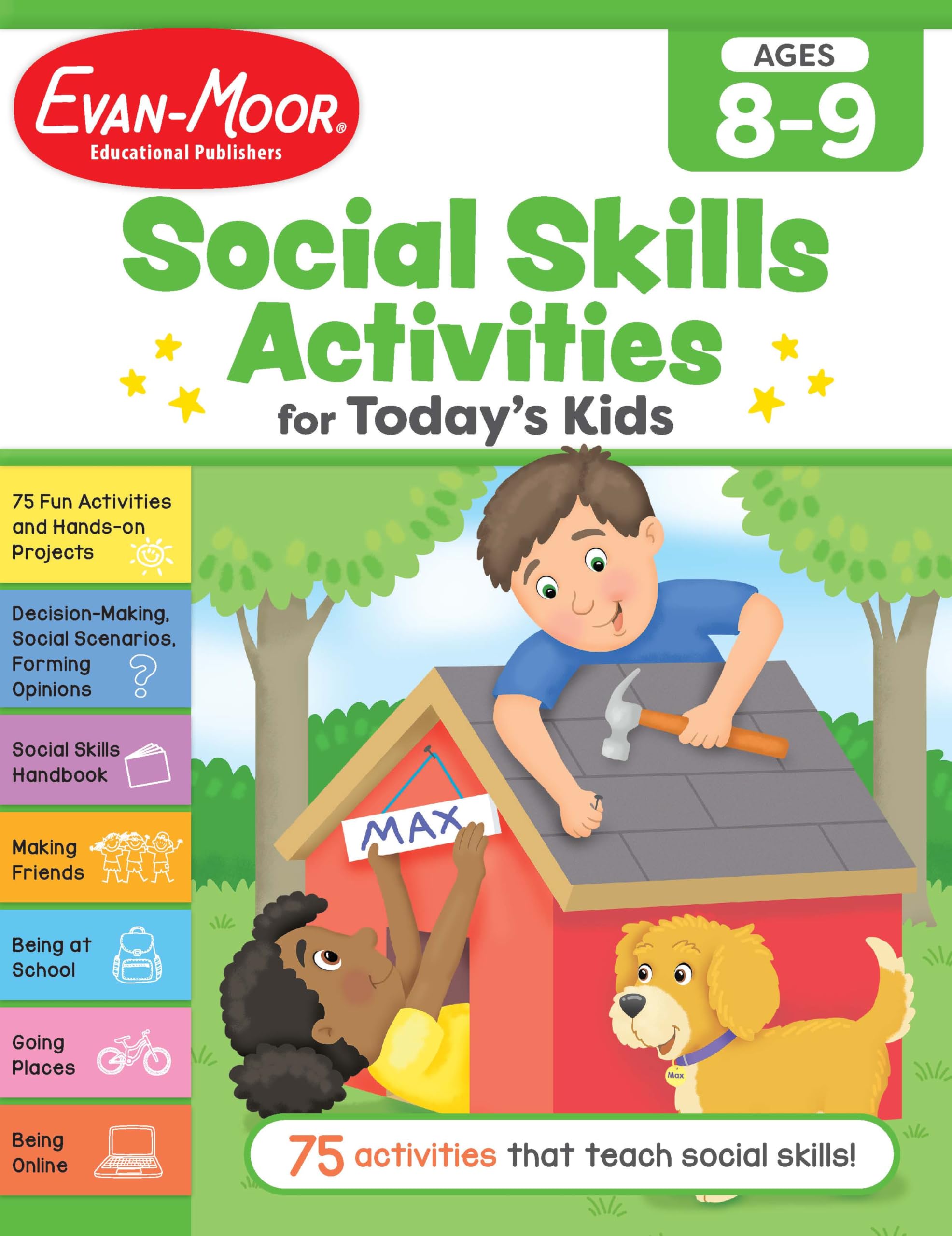 Evanmoor Social Skills Activities For Todays Kids, Workbook, Ages 89, Making Friends, Going To School, Online Safety, Followin,New