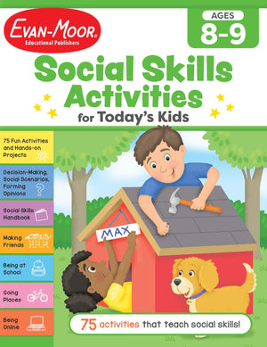 Evanmoor Social Skills Activities For Todays Kids, Workbook, Ages 89, Making Friends, Going To School, Online Safety, Followin,New