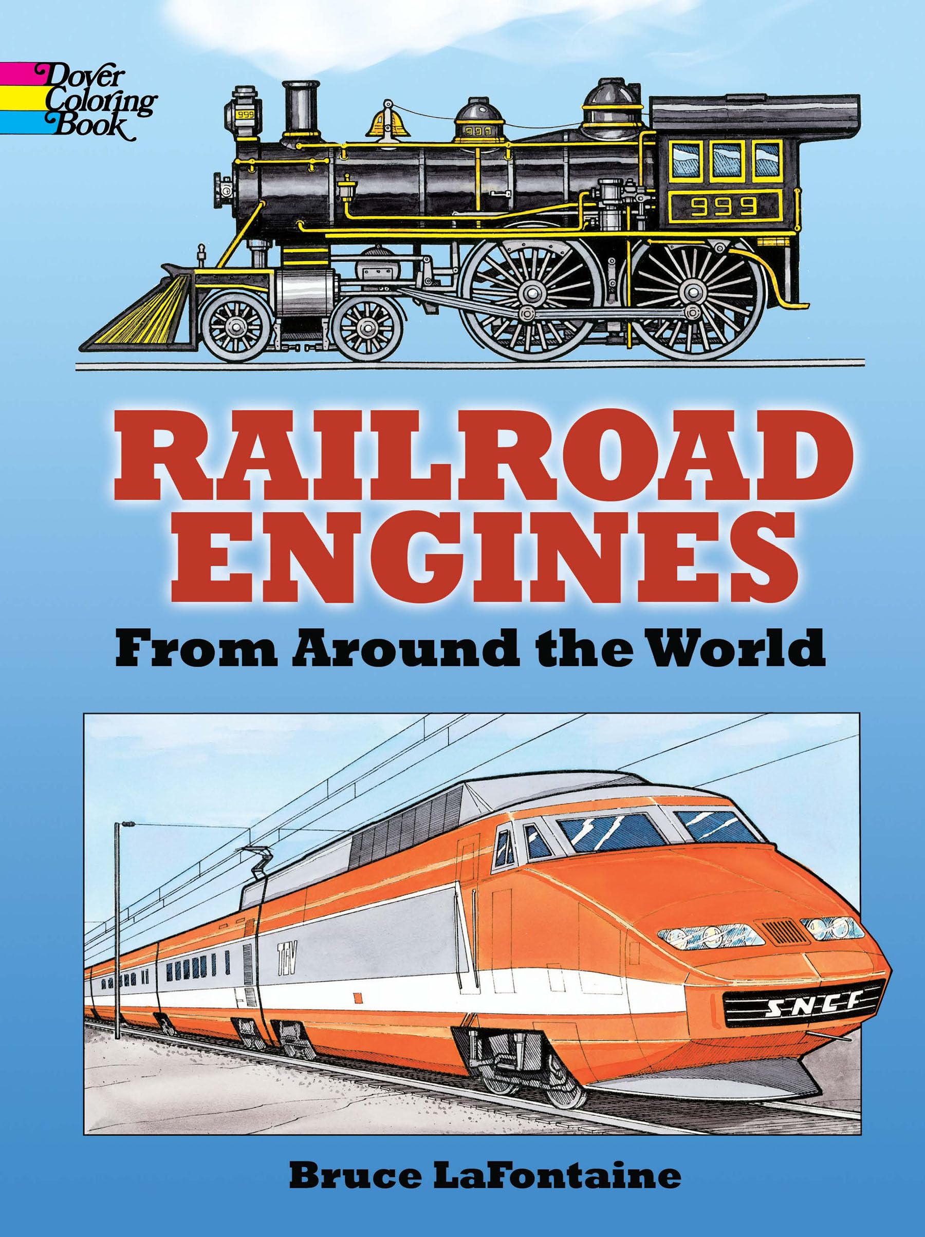 Railroad Engines from Around the World Coloring Book (Dover Planes Trains Automobiles Coloring),Used