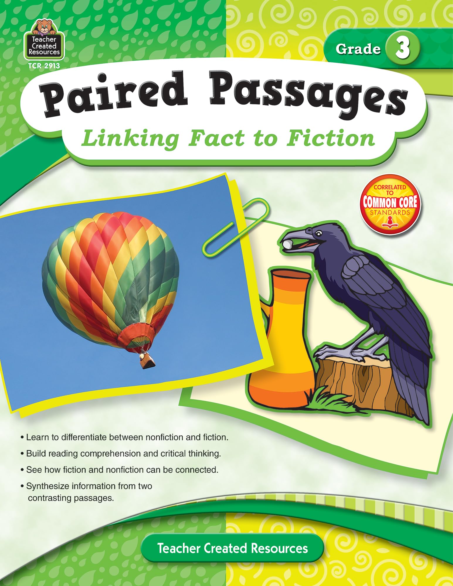 Teacher Created Resources Paired Passages: Linking Fact to Fiction Book, Grade 3,Used