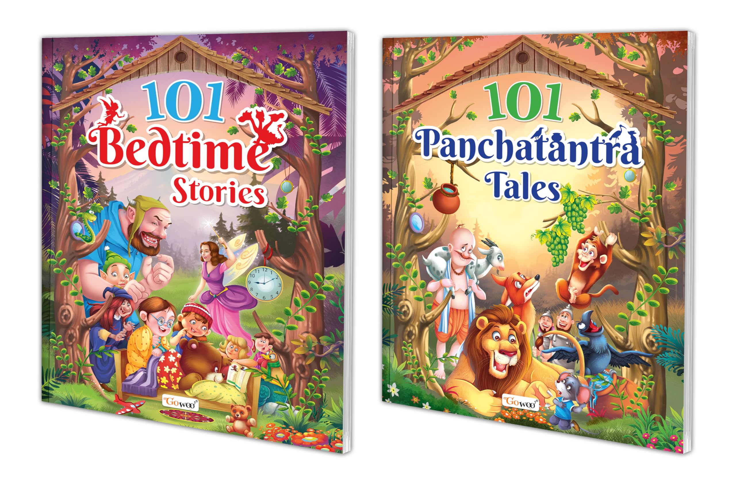 101 Bedtime Stories And 101 Panchatantra Tales (Ages 3-12) (Paperback) : Children Learning Book, Kids Adventure Stories, Bedtime Storybook, Classic Tales For Kids | Pack Of 2 Story Books