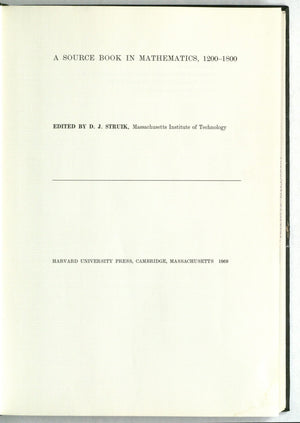 A Source Book In Mathematics, 12001800 (Source Books In The History Of The Sciences)