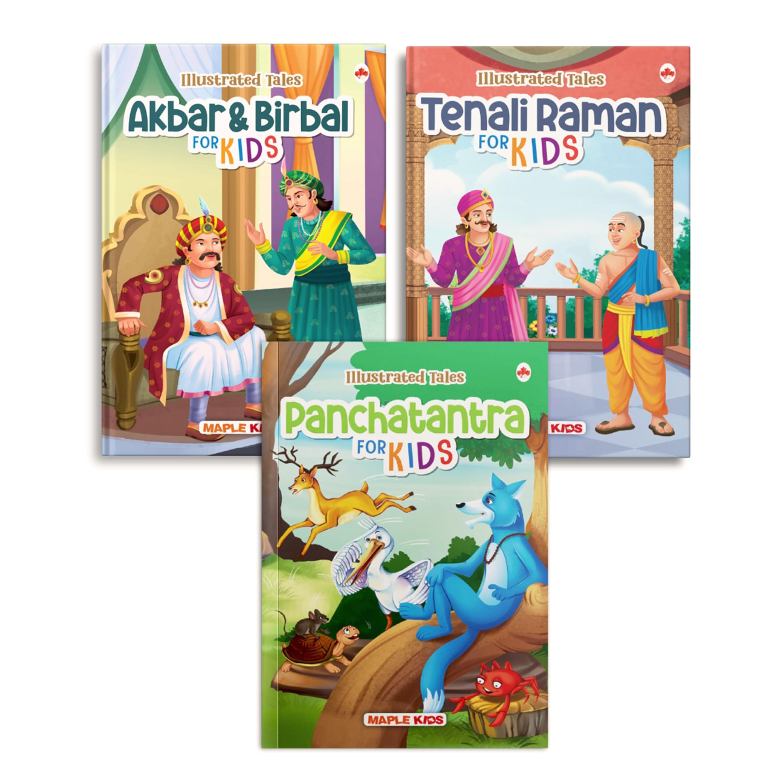 Story Books For Kids (Illustrated) (Set Of 3 Books) - Panchatantra, Akbar Birbal, Tenali Raman - Illustrated Stories For Children - Bedtime Stories - ... Aloud To Infants, Toddlers - Hardbound Book