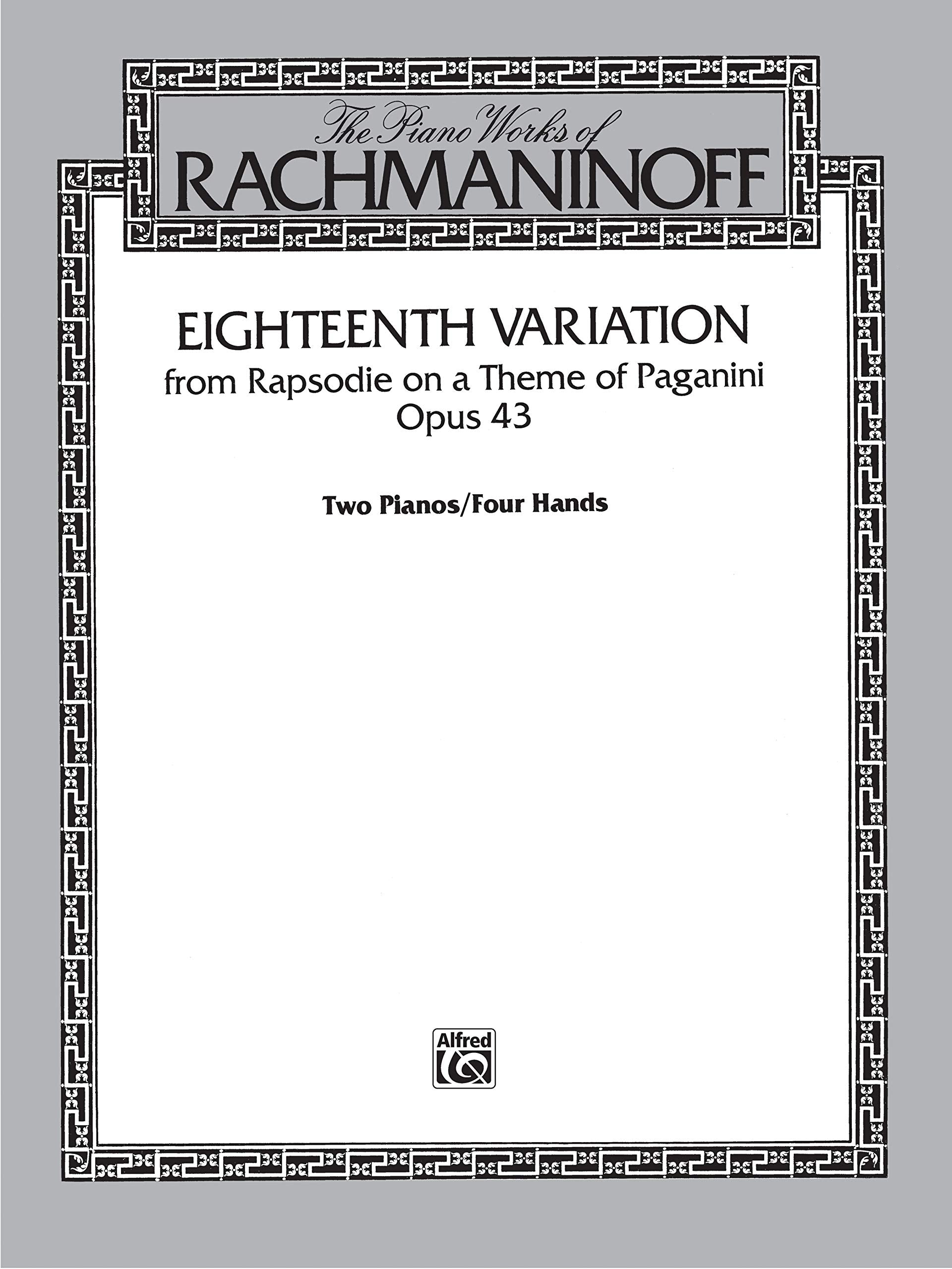 Eighteenth Variation: From Rhapsodie On A Theme Of Paganini, Sheet