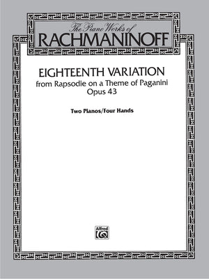 Eighteenth Variation: From Rhapsodie On A Theme Of Paganini, Sheet