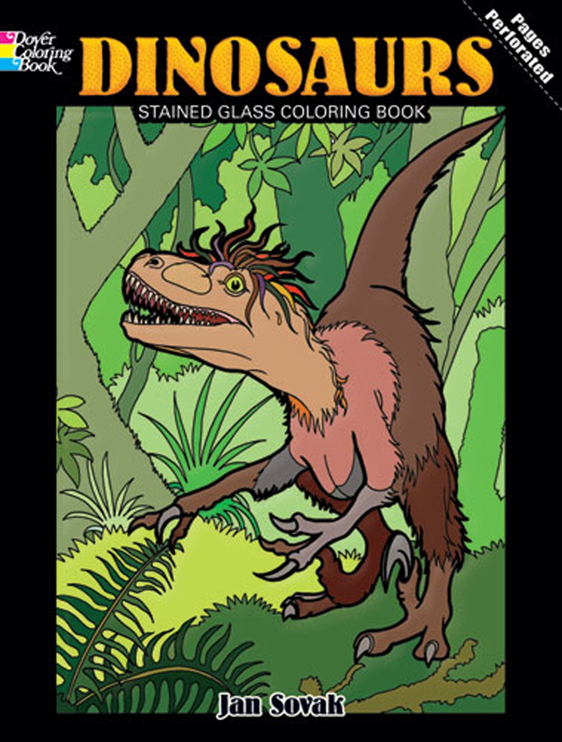 Dinosaurs Stained Glass Coloring Book (Dover Nature Stained Glass Coloring Book),Used